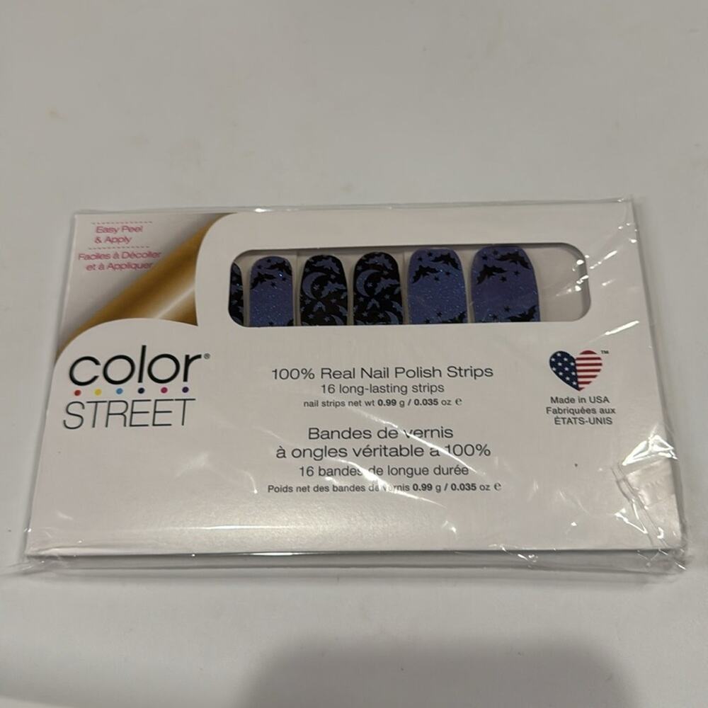 NWT Color Street "Bat’s Amore" Blue Purple Nail Strips - Picture 3 of 5